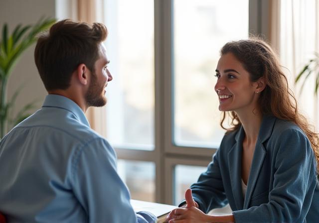 Professionista HR durante una sessione di coaching